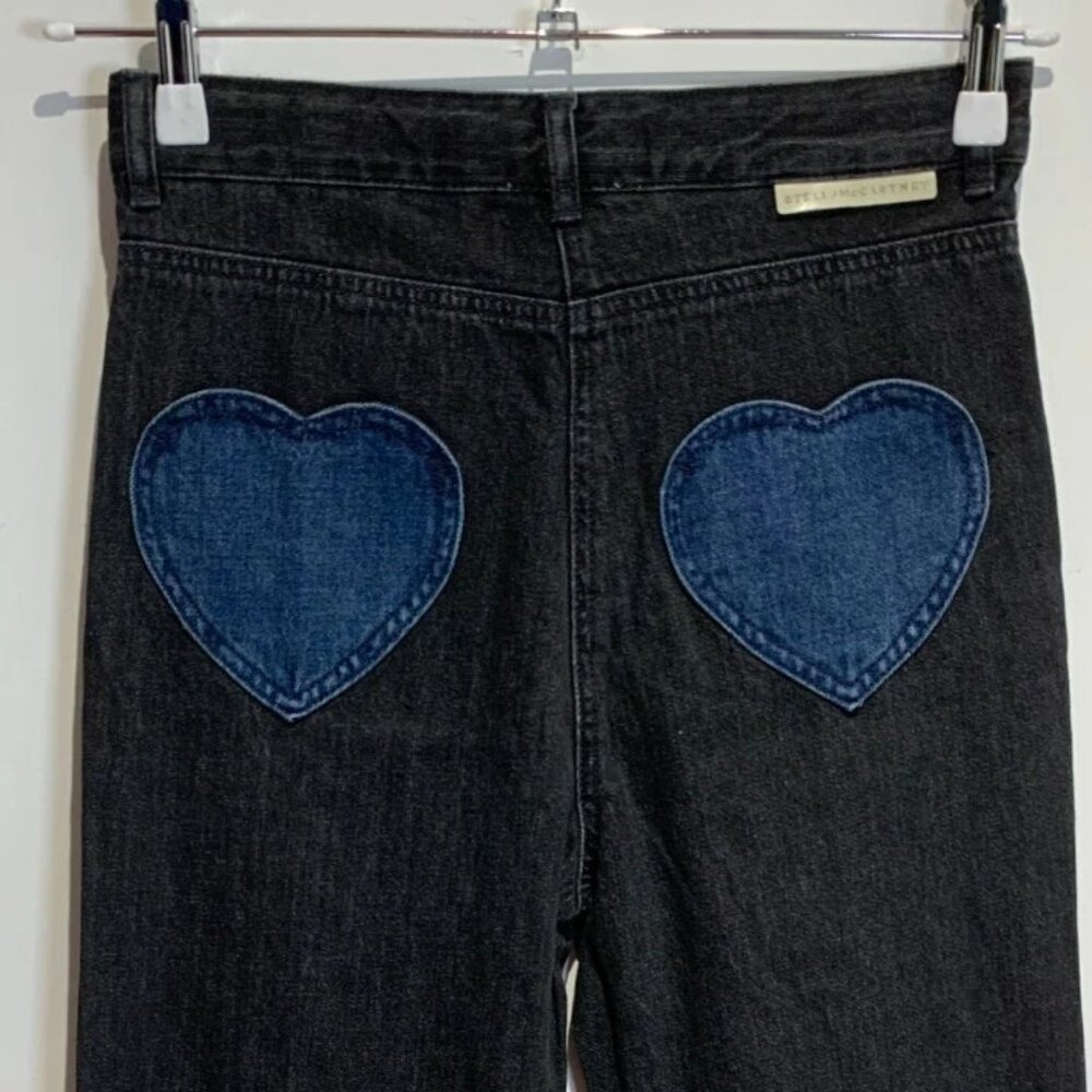 NWT Stella McCartney Kids Straight Leg Heart Pockets Jeans - Size 10